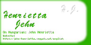 henrietta jehn business card